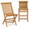 Set of 2 Space-Saving Outdoor Folding Teak Wood Chair with Breathable Slatted Seat and High Back